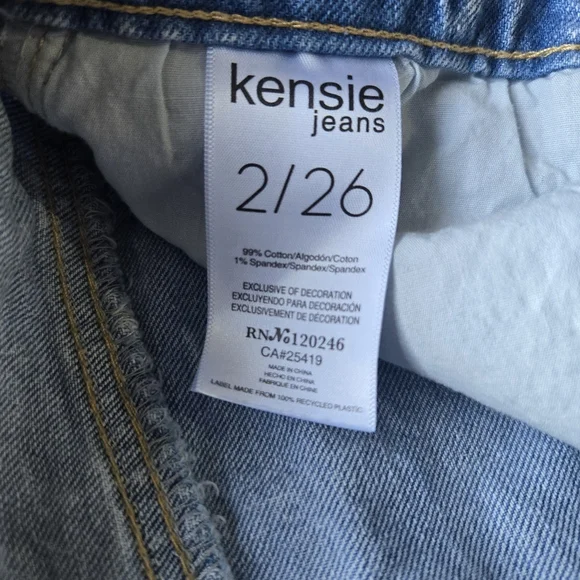 Kensie "The Carla" High-Rise Wide Leg Jeans w/ Removable Braided Belt | Size 2/2 - Picture 11 of 16